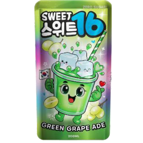 SWEET 16 POUCH GREEN GRAPE ADE 200ML