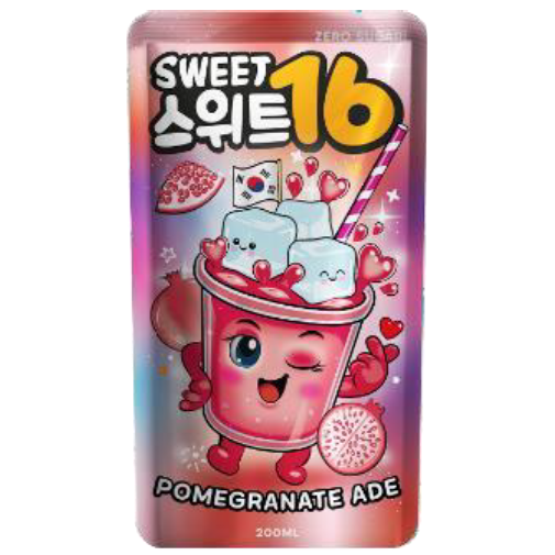 SWEET 16 POUCH POMEGRANATE ADE 200ML