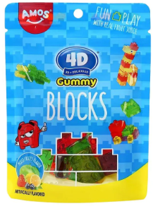 AMOS 4D GUMMY BLOCKS MIXED FRUITS 72G