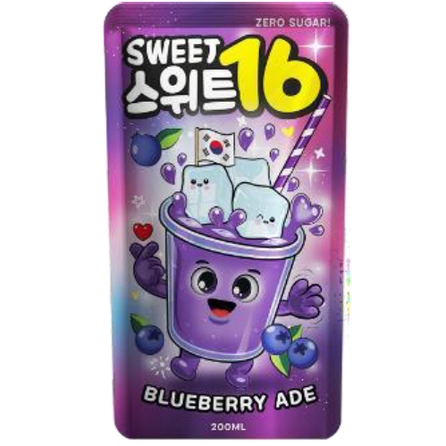 SWEET 16 POUCH BLUEBERRY ADE 200ML